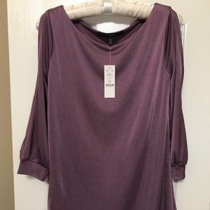 NWT WHBM Split Sleeve Top in Greek Iris, size XS
